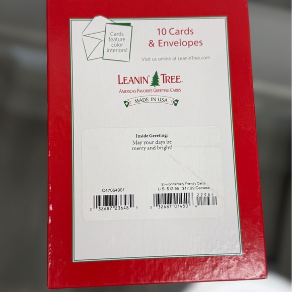 Leanin' Tree Santa Christmas Holiday Cards (10 with envelopes) - Picture 2 of 2